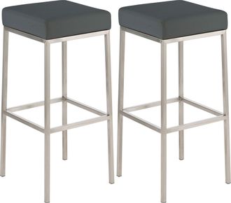 Clp Clp - Set De 2 Taburetes Montreal Altura 85 Cm Gris Acero Inoxidable