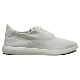 Ecco Ecco Minimalist Leather Womens Lace Up Trainers - White Shadow - Size:UK 6.5-7