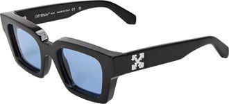 Off-white Unisex-zonnebril voor volwassenen met vierkant montuur van Virgil (ZWART/BLAUW)