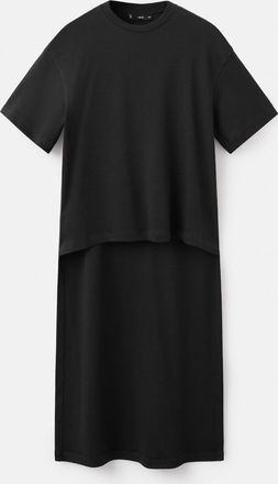 Mango Maglietta cotone lunga nero - Donna - S - MANGO