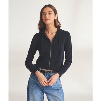 Naadam Signature Cashmere Cropped Hoodie in Navy at Nordstrom, Size Xx-Small