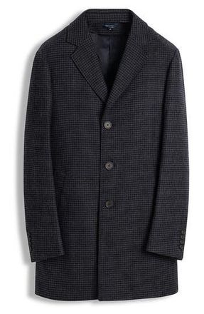Cardinal of Canada Houndstooth Top Coat with Removable Hood in Black/Grey Houndstooth at Nordstrom Rack, Size 42