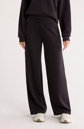 Zella Whisper Knit High Waist Wide Leg Pants in Black at Nordstrom Rack, Size X-Large