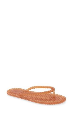 Arezzo Jelly Flip Flop in Brown at Nordstrom, Size X-Large