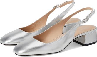 Stuart Weitzman Maeve Slingback 35 High Womens Heels Silver : 5.5 M