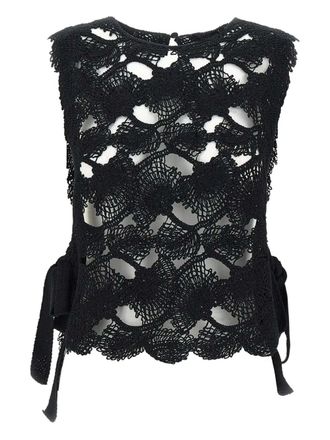 KANGRA crochet-knit top - women - Cotton/Polyamide/Polyester - 44 - Black