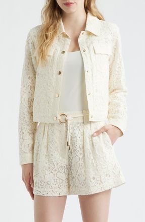Reiss Lori Lace Jacket in White at Nordstrom, Size 12 Us