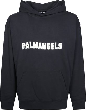 Palm Angels Black Palm Hills Regular Graphic Hoodie