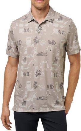 Travis Mathew Featherweight Spritz Piqué Polo in Island Fossil at Nordstrom, Size Xx-Large