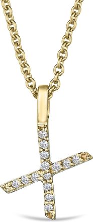 The Diamond Store Love Letter Initial X Lab Diamond Necklace set in 9K Yellow Gold