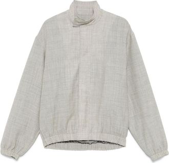 STUDIO NICHOLSON Slub-Textured Bomber Jacket - Mens - Cotton/Wool