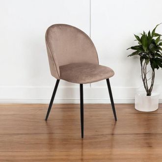 Dmora Set di 4 sedie Stinson, Poltrona rivestita in velluto, Sedia da pranzo imbottita, Seduta per riunioni, 51x54h82 cm, Grigio, con imballo rinforzato