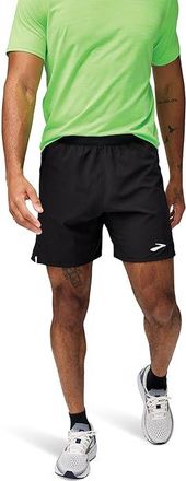 Brooks Journey 7 Shorts Mens Shorts Black : 2XL 7, Polyester/Spandex