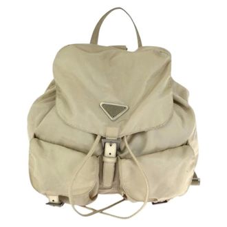 Prada Pre-owned Zaino in Nylon e Pelle - - Pre-owned - Donna - Beige - ONE SIZE