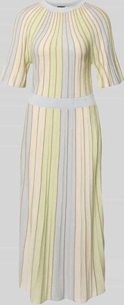 s.Oliver Black Label Tailliertes Strickkleid aus Viskose-Mix in Rauchblau, Gr&ouml;&szlig;e 44