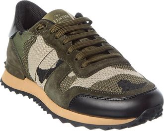 Valentino Rockstud Knit & Suede Sneaker