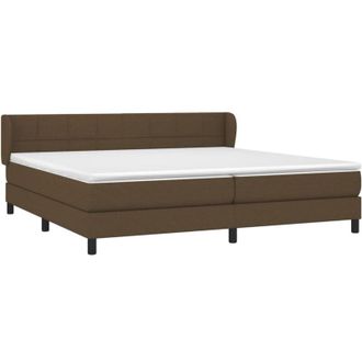 vidaXL Cama Box Spring Con Colch&oacute;n Tela Marr&oacute;n Oscuro 200x200 Cm Vidaxl