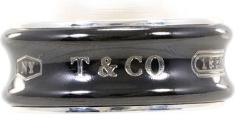 Tiffany & Co. 1837 Black Silver Titanium Band Ring (Pre-Owned)