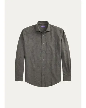 Ralph Lauren Purple Label Mens Glen Check Flannel Button-Down Shirt