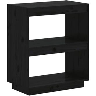 vidaXL Libreria Nera 60x35x71 cm in Legno Massello di Pino - Vidaxl