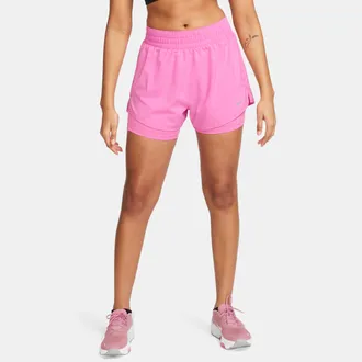 Nike Womens One Dri-FIT High-Waisted 3 2-in-1 Shorts in Red | DX6016-675