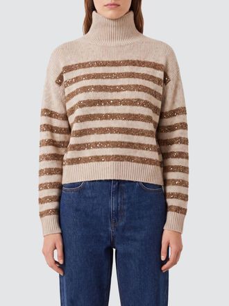 Brunello Cucinelli Maglia a dolcevita a righe in misto cashmere e lana con lurex