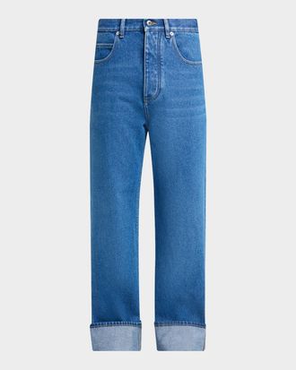 Bottega Veneta Men & apos;s Turn-Up Cuff Straight-Leg Jeans