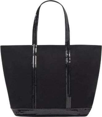 Vanessa Bruno Cabas L Zipp&eacute; - Dames - Shoppers - Zwart - ONE Size - Katoen - Tassen