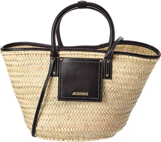 Jacquemus The Soli Palm & Leather Tote