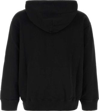 Maison Margiela Mens Logo-Patch Cotton Sweatshirt Black Sweater