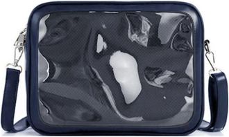 Generic PVC Clear Crossbody Bag, Womens Transparent Messenger Bag, Zipper Portable Wallet Purse Shoulder Bag for Small Item Travel(Navy)