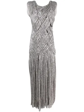 Atu Body Couture Abito Emotional lungo intrecciato - Argento