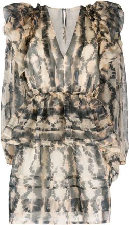 Ulla Johnson Adelaide abstract-print silk minidress - women - Silk/Silk/Cotton - 4 - Neutrals