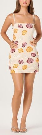 ASTR the Label Abelia Sequin Flower Minidress in Ivory Multi Floral at Nordstrom, Size X-Small