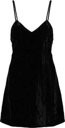 Saint Laurent velvet mini dress - women - Silk/Cupro/Viscose - 38 - Black