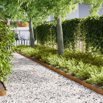 Berkfield Home Lawn Edgings 30 pcs 100x0.5x15 cm Weathering Steel in Brown