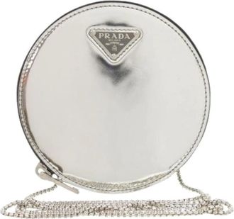 Prada Pre-owned Cross Body Bags, female, Gray, Size: ONE SIZE Pre-owned Patent Leather Crossbody