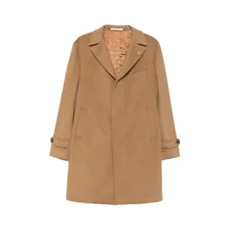 Tagliatore Single-Breasted Coats, male, Beige, Size: L Thomas Coat