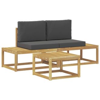 vidaXL Conjunto De Sof&aacute;s De Exterior 3 Pcs Blanco Y Antracita Vidaxl