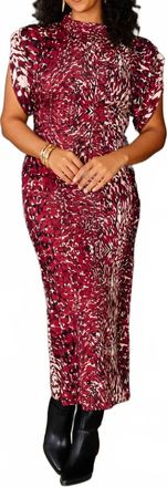Astrid Abstract Print Dress In Wine