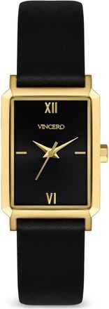 Vincero Ava Leather Strap Watch, 20mm x 14mm in Gold/Jet Black at Nordstrom