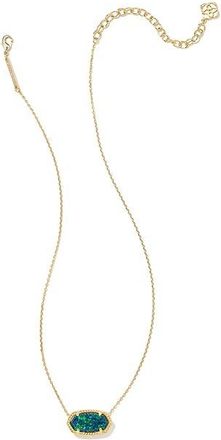 Kendra Scott Elisa Pendant Womens Necklace Womens Necklace Gold Night Kyocera Opal, Brass