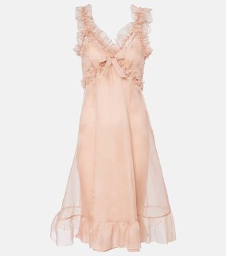 Alessandra Rich Ruffled silk organza slip dress