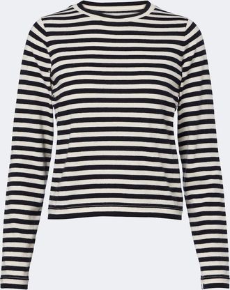 Extreme Cashmere N&deg;451 Lisa striped cotton and cashmere top