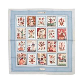 Herm&egrave;s Pre-owned Scarves, female, Blue, Size: ONE SIZE Pre-owned Carre 90