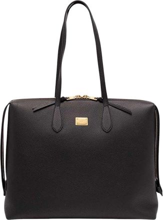 Dolce & Gabbana Black Vittoria Large Shoulder Bag