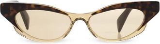 Alexander McQueen Zonnebril met kattensnoet in schildpadpatroon - unisex - Zonnebrillen - Bruin - ONE Size - Accessoires