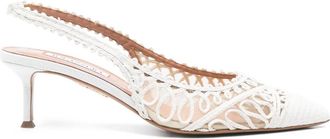 Aquazzura 50mm Kahlo slingback pumps - White