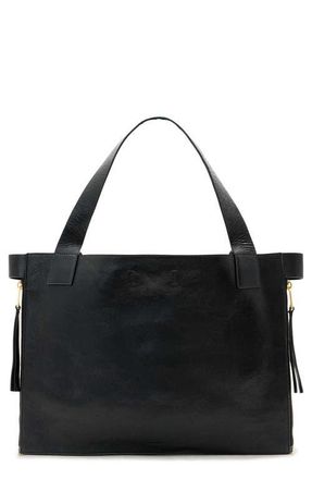 AllSaints Marlo Leather East/West Tote in Black at Nordstrom