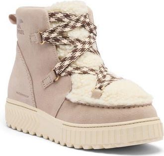 Sorel One Ave Alpine Faux Fur Trim Waterproof Boot in Crushed Clay/Gum 17 at Nordstrom, Size 10.5